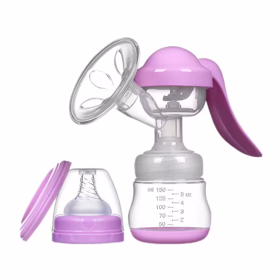 Bomba de lactancia para bebés, bomba de leche materna manual única con biberón
